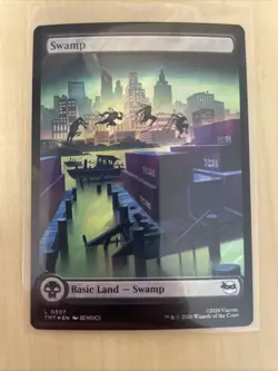 Swamp (0307) (Surge Foil) Rooftop Full Art Land Teenage Mutant Ninja Turtles MTG - Image 1
