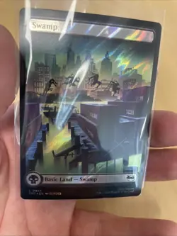 Swamp (0307) (Surge Foil) Rooftop Full Art Land Teenage Mutant Ninja Turtles MTG - Image 2