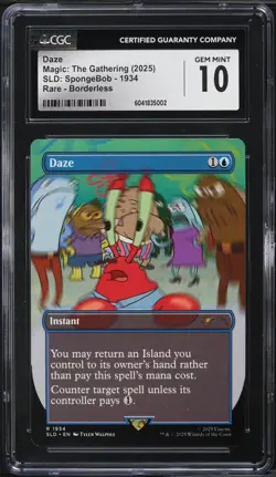 2025 Magic The Gathering MTG SLD SpongeBob Borderless Daze #1934 CGC 10 GEM MINT - Image 1