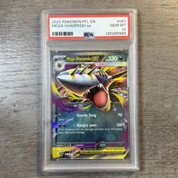 2025 Pokemon Phantasmal Flames Mega Sharpedo ex PSA 10 - Image 1