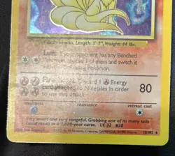 Ninetales Pokemon Card 12/102 Rare Shadowless Holographic Base Set - Image 4