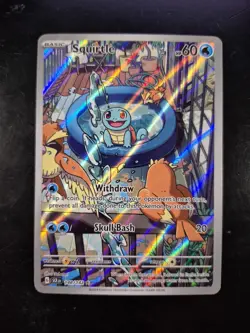 Squirtle 148/142 Stellar Crown Illustration Rare Pokemon Card NM - Image 1