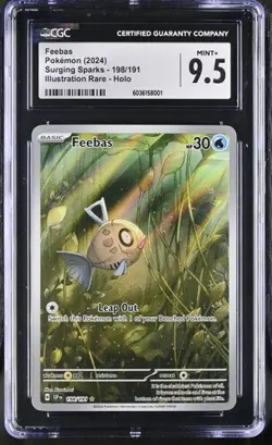 POKEMON CGC MINT+ FEEBAS ILLUSTRATION RARE 198 SURGING SPARKS - Image 1