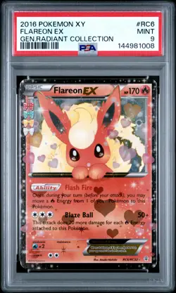 2016 POKEMON XY GENERATIONS RADIANT COLLECTION #RC6 FLAREON EX PSA 9 - Image 1