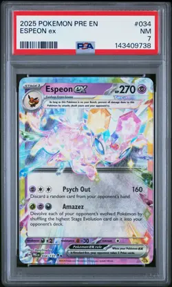 2025 POKEMON PRE EN-PRISMATIC EVOLUTIONS #034 ESPEON EX PSA 7 - Image 1