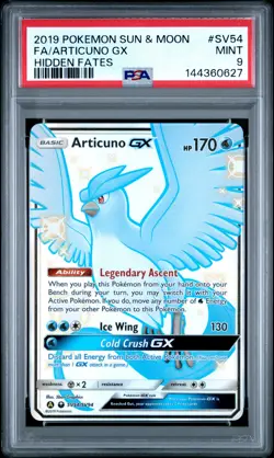 2019 POKEMON SUN & MOON HIDDEN FATES #SV54 FULL ART/ARTICUNO GX PSA 9 - Image 1