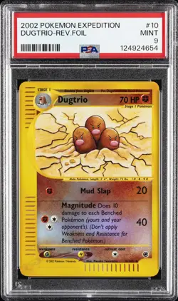 2002 POKEMON EXPEDITION #10 DUGTRIO-REVERSE FOIL PSA 9 - Image 1