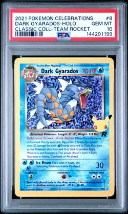 2021 POKEMON CELEBRATIONS CLASSIC COLLECTION #8 DARK GYARADOS-HOLO PSA 10 - Image 1