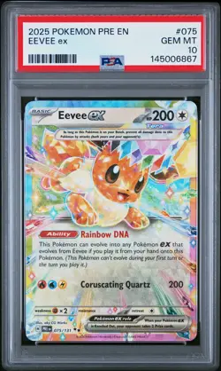 2025 POKEMON PRE EN-PRISMATIC EVOLUTIONS #075 EEVEE EX PSA 10 - Image 1