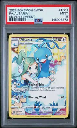 2022 POKEMON SWORD & SHIELD SILVER TEMPEST #TG11 FULL ART/ALTARIA PSA 9 - Image 1