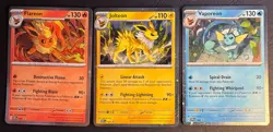 Flareon Vapreon Jolteon SVP 167 168 169 Cosmos Holo Pokemon Prismatic Promo Set - Image 1