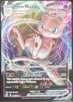 Pokemon TCG Mew VMAX 114/264 Swsh08 Fusion Strike Full Art Holo Ultra Rare Card - Image 1
