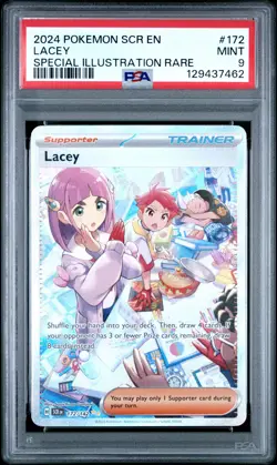 2024 POKEMON SCR EN-STELLAR CROWN SPECIAL ILLUSTRATION RARE #172 LACEY PSA 9 - Image 1