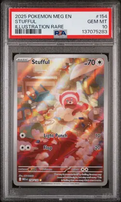2025 POKEMON MEG EN-MEGA EVOLUTION ILLUSTRATION RARE #154 STUFFUL PSA 10 - Image 1