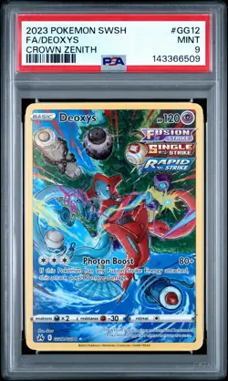 2023 POKEMON SWORD & SHIELD CROWN ZENITH #GG12 FULL ART/DEOXYS PSA 9 - Image 1