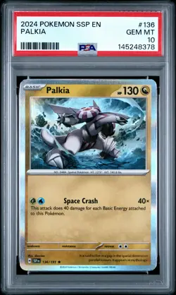 2024 POKEMON SSP EN-SURGING SPARKS #136 PALKIA PSA 10 - Image 1