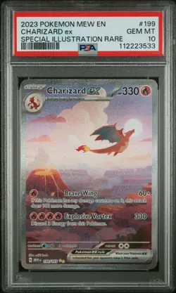 2023 POKEMON MEW EN-151 SPECIAL ILLUSTRATION RARE #199 CHARIZARD EX PSA 10 - Image 1