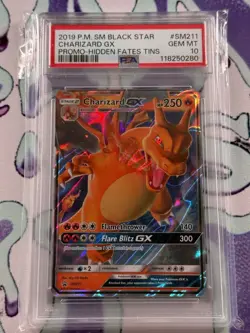 2019 Pokemon SM Black Star Charizard GX Promo Hidden Fates SM211 PSA 10 - Image 1