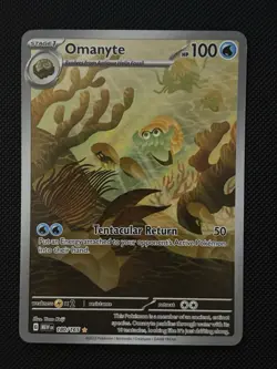 Pokemon Omanyte Illustration Rare Holo 180/165 Scarlet & Violet 151 English - Image 1