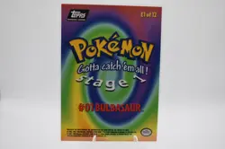 Topps Pokemon Bulbasaur #01 E1/12 1999 The First Movie Black Logo LP - Image 2