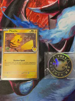 Pikachu (Pokemon Day 2026) 051/162 Promo Card and Coin - Image 1
