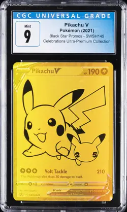 2021 POKEMON CELEBRATIONS ULTRA-PREMIUM COLLECTION #SWSH145 PIKACHU V CGC 9 - Image 1