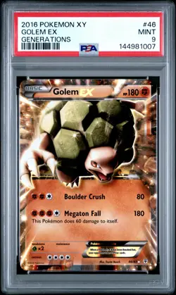 2016 POKEMON XY GENERATIONS #46 GOLEM EX PSA 9 - Image 1