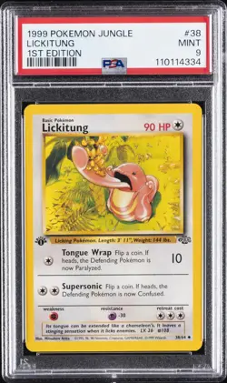 1999 POKEMON JUNGLE 1ST EDITION #38 LICKITUNG PSA 9 - Image 1