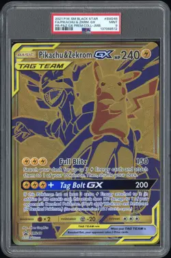 2021 POKEMON SM BLACK STAR JUMBO PROMO #SM248 FULL ART/PIKACHU & ZEKROM GX PSA 9 - Image 1