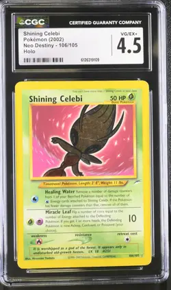 CGC 4.5 Shining Celebi 2002 Neo Destiny 106/105 Holo Pokemon Card - Image 1
