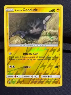 Pokemon Crimson Invasion Alolan Geodude Reverse Holo (32/111) NM/LP - Image 1