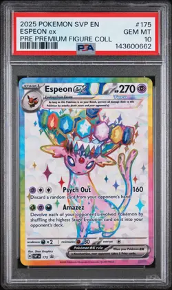 Pokemon Espeon ex SVP175 Scarlet & Violet Promo Holo EX PSA 10 GEM MT 2025 - Image 1