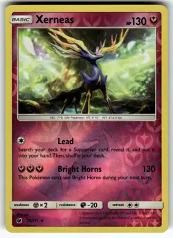 Xerneas 73/111 SM - Crimson Invasion LP Pokemon Card TCG - Image 1