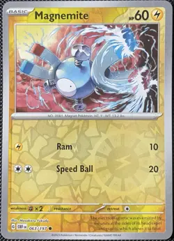 Magnemite 063/197 SV03: Obsidian Flames Reverse Holo - Pokemon Card - Image 1