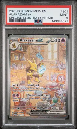 2023 POKEMON MEW EN-151 SPECIAL ILLUSTRATION RARE #201 ALAKAZAM EX PSA 9 - Image 1