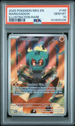 2025 POKEMON MEG EN-MEGA EVOLUTION ILLUSTRATION RARE #146 MARSHADOW PSA 10 - Image 1