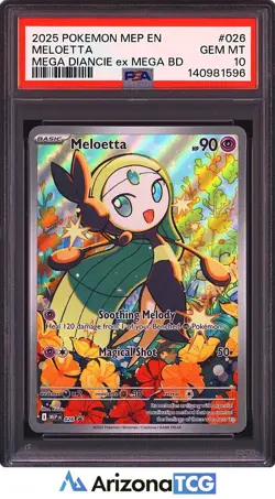 Pokemon 2025 Meloetta 026 Full Art Mega Diancie ex Mega BD GEM MINT PSA 10 - Image 1