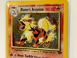 Vintage 2000 Pokemon TCG Gym Challenge BLAINE'S ARCANINE HOLO Rare 1/132 NM-LP - Image 2