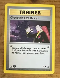 Pokemon TCG Trainer Giovanni’s Last Resort #105/132 Non-Holo 1st Edition Vintage - Image 1