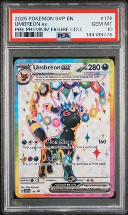 2025 POKEMON SVP PROMO PREMIUM FIGURE COLLECTION #176 UMBREON EX PSA 10 - Image 1