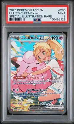 2026 POKEMON ASC SPECIAL ILLUSTRATION RARE #280 LILLIE'S CLEFAIRY EX PSA 9 - Image 1