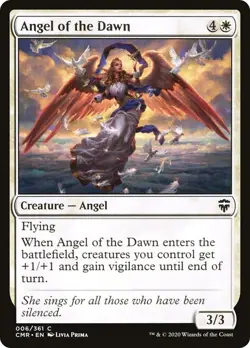 Angel of the Dawn 6 CMR MTG Commander Prima Flying Common Vigilance White NM - Image 1