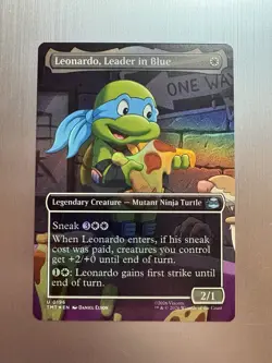 Leonardo, Leader In Blue 196 MTG: Teenage Mutant Ninja Turtles - Borderless Foil - Image 1