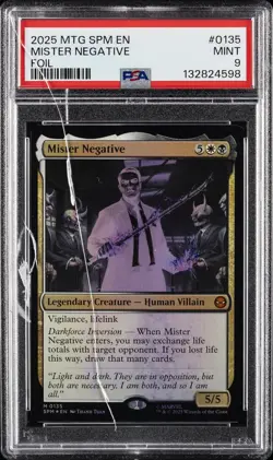 2025 MAGIC: THE GATHERING MARVEL'S SPIDER-MAN FOIL #0135 MISTER NEGATIVE PSA 9 - Image 1