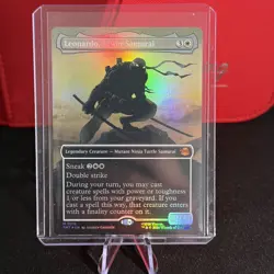 TMNT Leonardo Sewer Samurai (M #215) Borderless Foil Magic The Gathering NM - Image 1