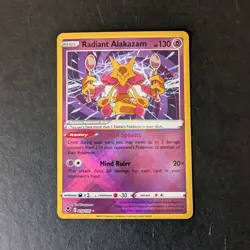 Pokemon Radiant Alakazam 059/195 Swsh12: Silver Tempest Radiant Rare Holo 130HP - Image 1