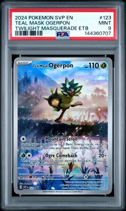 2024 POKEMON SVP EN-SV BLACK STAR PROMO #123 TEAL MASK OGERPON PSA 9 - Image 1