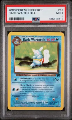 2000 POKEMON ROCKET #46 DARK WARTORTLE PSA 9 - Image 1
