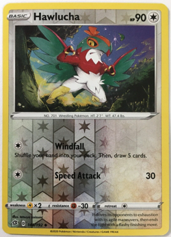 POKEMON HAWLUCHA 148/192 REBEL CLASH UNCOMMON REVERSE HOLO NEAR MINT - Image 1
