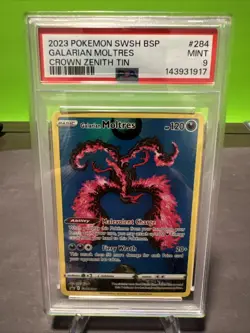 2023 Pokemon Crown Zenith ** GALARIAN MOLTRES ** Black Star Promo #284 Psa 9 - Image 1